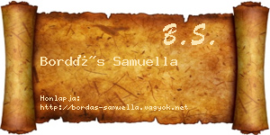 Bordás Samuella névjegykártya